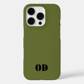 Funda iPhone 16 Pro verde OD personalizado monograma personalizado