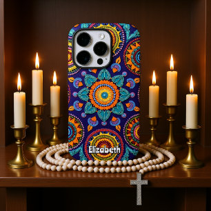 Funda iPhone 16 Pro Vibrante Colorido Abstracto Floral Diseño Patentad