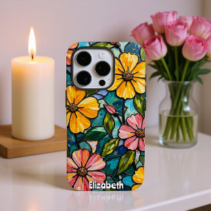 Funda iPhone 16 Pro Vidrio con manchas florales Sunlit