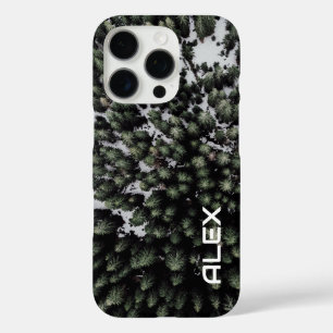 Funda iPhone 16 Pro Vista aérea de drones de árboles cubiertos de niev