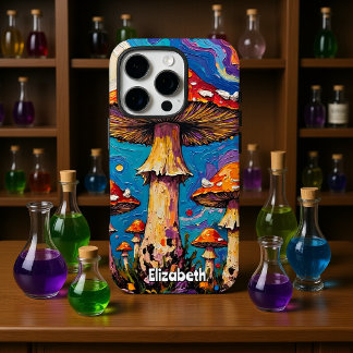 Funda iPhone 16 Pro Vista de hongos iluminados por luna