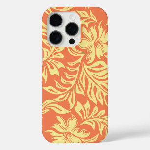 Funda iPhone 16 Pro Waikiki Hibiscus Hawaiian Pareau Naranja Floral