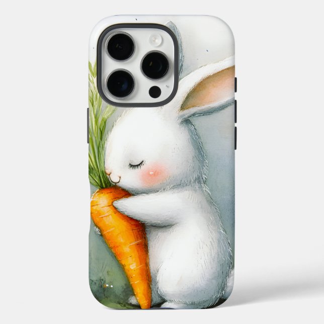 Funda iPhone 16 Pro Watercolor Bunny Happy Harvest (Reverso )
