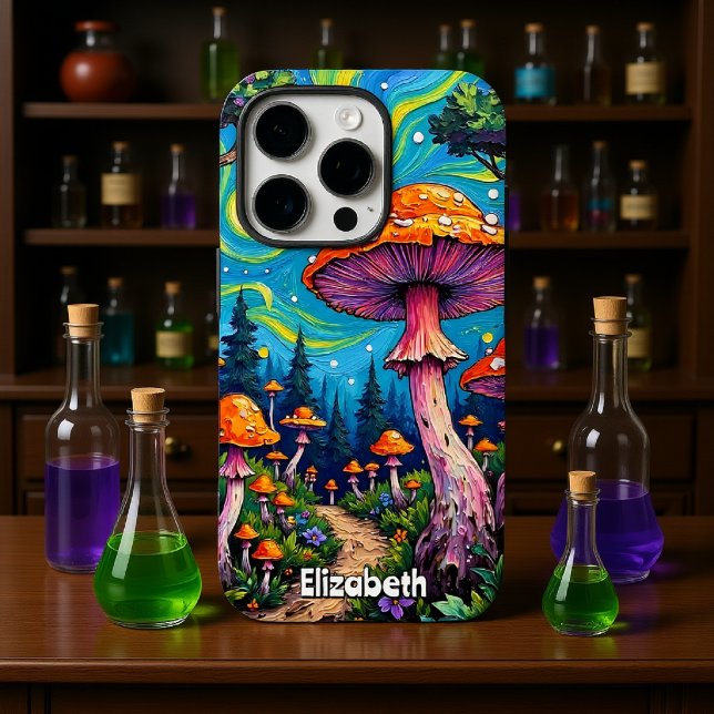 Funda iPhone 16 Pro Whimsical Mushroom Meadow (Subido por el creador)