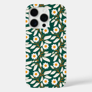Funda iPhone 16 Pro White daisies with bright yellow centers