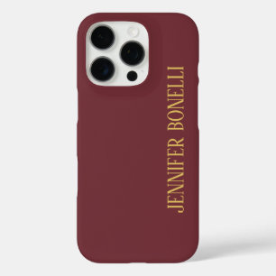 Funda iPhone 16 Pro Wine & Gold Color Profesional Moderno Plata