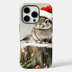 Funda iPhone 16 Pro Winter Santa Bunny Wonderland