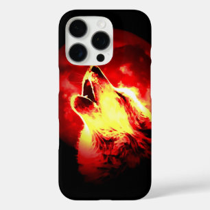 Funda iPhone 16 Pro Wolf, Moon & Red Sky