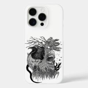 Funda iPhone 16 Pro Wolf y Raven con el cráneo