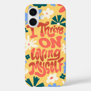 Funda iPhone 16 Prometo en amarme a mí mismo - Floral de autoestim