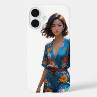 Funda iPhone 16 Protección floral de moda -