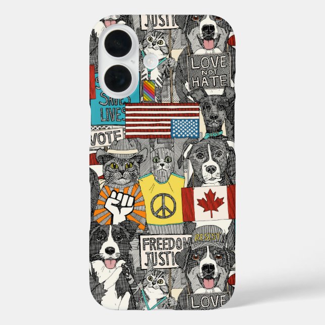 Funda iPhone 16 protesta mascota (Reverso )