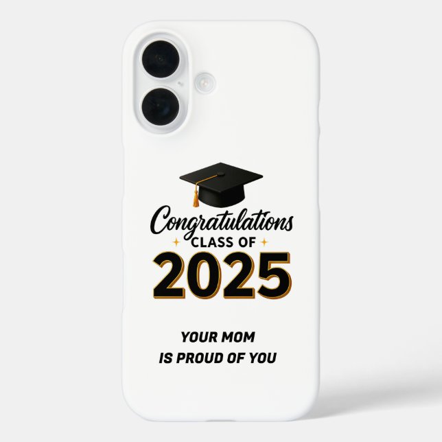 Funda iPhone 16 Proud, Protected, and Graduated – Happy Graduation (Reverso )
