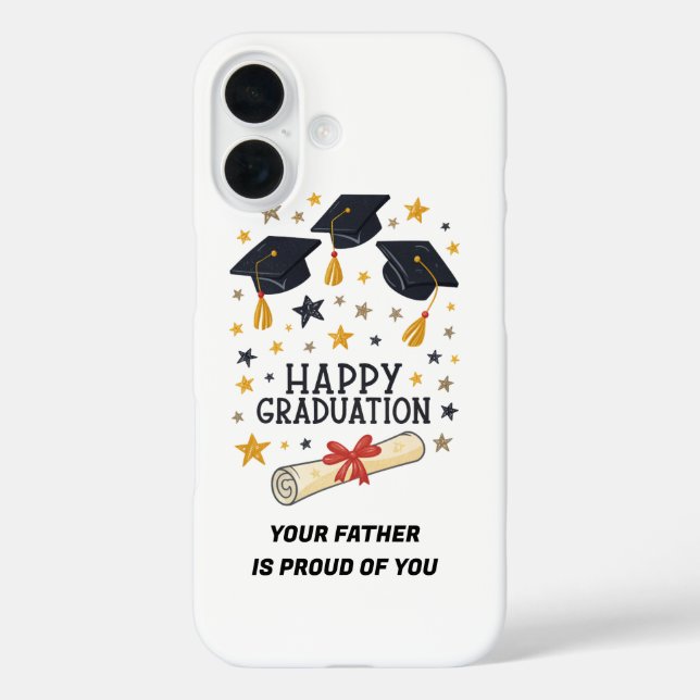 Funda iPhone 16 Proud, Protected, and Graduated – Happy Graduation (Reverso )
