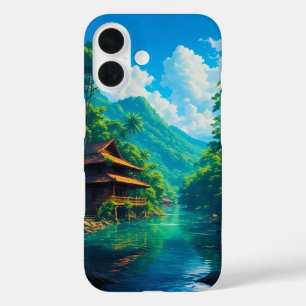 Funda iPhone 16 Pueblo en el Abrazo de la Naturaleza