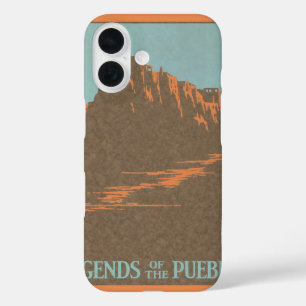 Funda iPhone 16 Pueblos Taos Vintage Nuevo México, Arte de cartel 