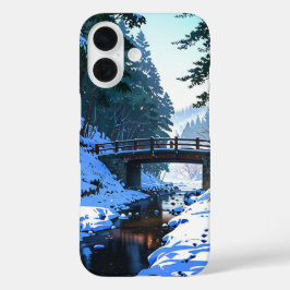 Funda iPhone 16 Puente de nieve en invierno