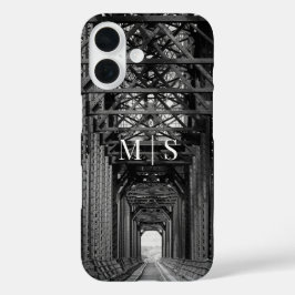 Funda iPhone 16 Puente Monogramado Trestle En Blanco Y Negro