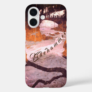 Funda iPhone 16 Puente sobre un arroyo congelado en Lillehammer, N