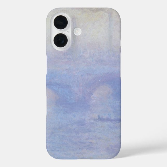 Funda iPhone 16 Puente Waterloo, efecto húmedo de Claude Monet (Reverso )