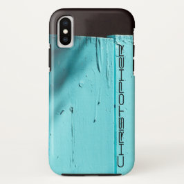 Funda iPhone 16 Puerta de color turquesa de arte suroeste, nombre 