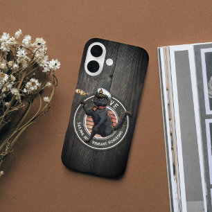 Funda iPhone 16 Puesta de sol de gato negro: un viaje para PROSPER