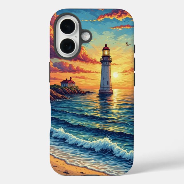 Funda iPhone 16 Puesta de sol espectacular (Reverso )