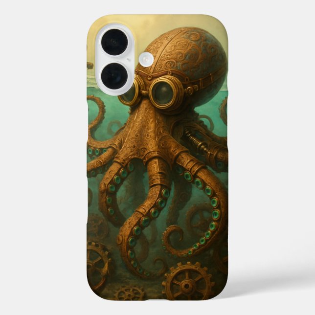 Funda iPhone 16 Pulpo Steampunk (Reverso )