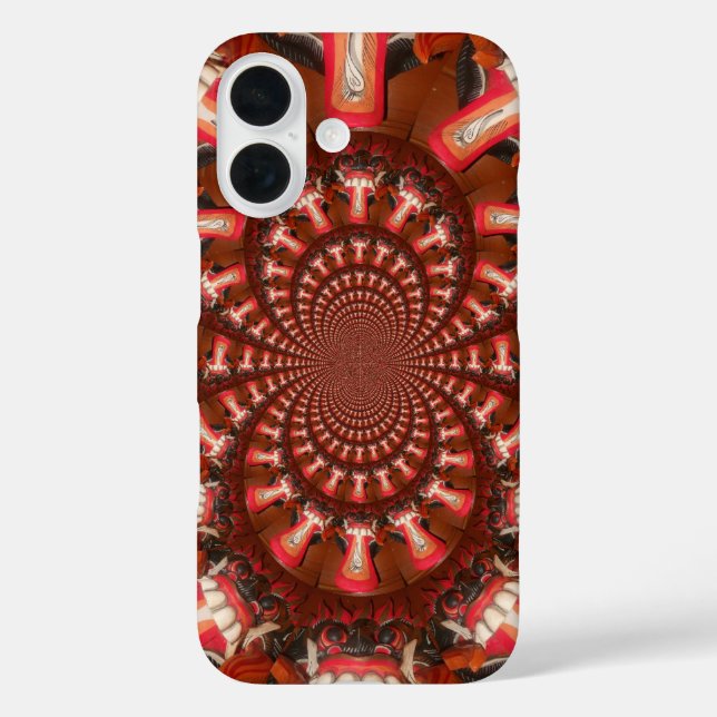 Funda iPhone 16 Pulso Carmesí | Lengua Caleidoscopio Arte Abstract (Reverso )