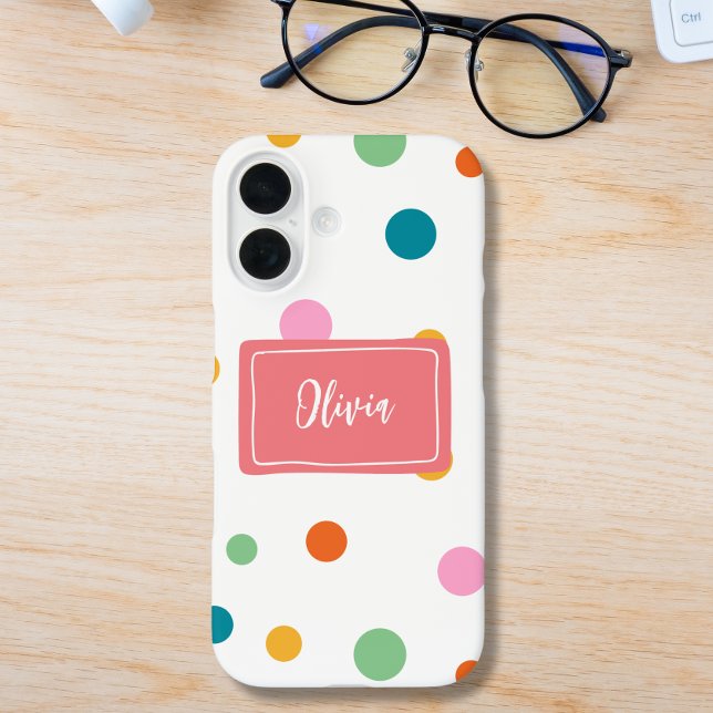 Funda iPhone 16 Puntos Coloridos Personalizados Alegre (Subido por el creador)