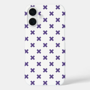 Funda iPhone 16 Puntos de cruz ultravioleta sobre blanco
