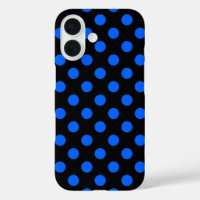 Puntos de polka azul y negro