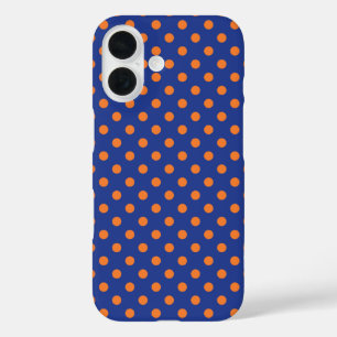 Funda iPhone 16 Puntos de Polka azules y Naranjas