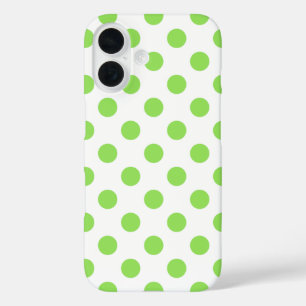 Funda iPhone 16 Puntos de polka blanco y limón