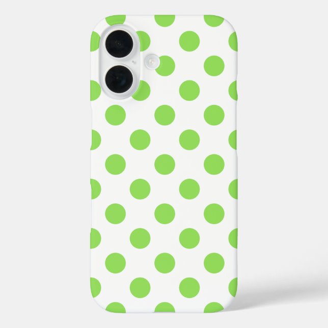 Funda iPhone 16 Puntos de polka blanco y limón (Reverso )