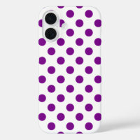Puntos de polka morado y blanco