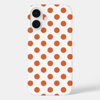 Funda iPhone 16 Puntos de polka naranja quemados