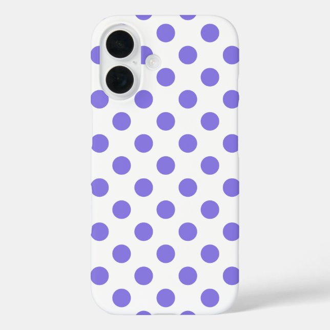 Funda iPhone 16 Puntos de polka periwinkle (Reverso )