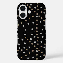 Funda iPhone 16 Puntos de Polka Plata y Oro