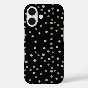 Funda iPhone 16 Puntos de Polka Plata y Oro