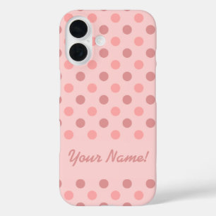 Funda iPhone 16 Puntos de Polka Rosa