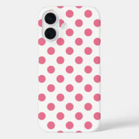 Puntos de polka rosa y blanco