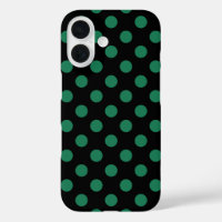 Puntos de polka verdes y negros