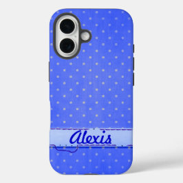 Funda iPhone 16 Puntos del alfiler azul