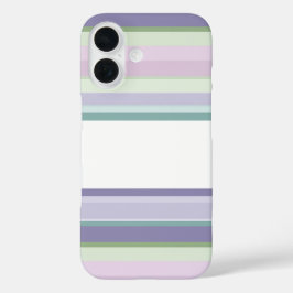 Funda iPhone 16 Purple, Neptune, sea green, and Lavender stripes