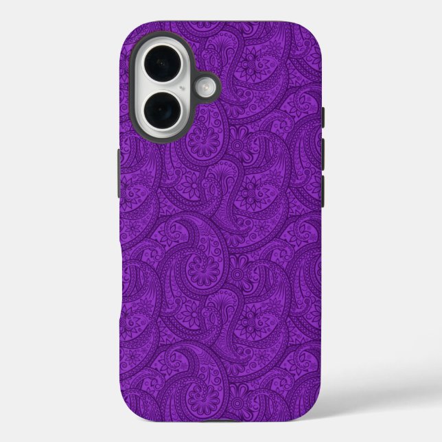 Funda iPhone 16 Purple Paisley (Reverso )