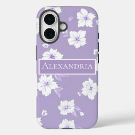 Funda iPhone 16 Purple Personalized Floral Phone Case