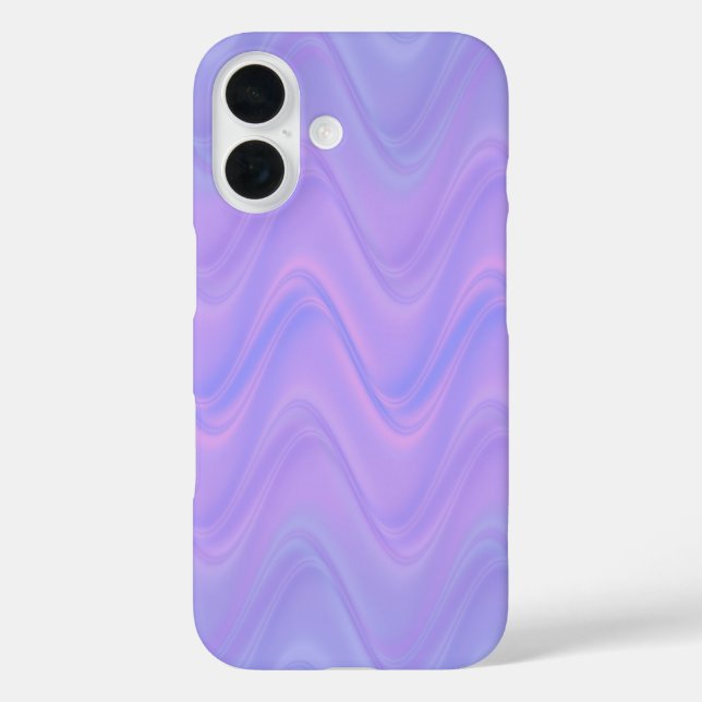 Funda iPhone 16 Purple Pink Wavy Lines Pattern (Reverso )