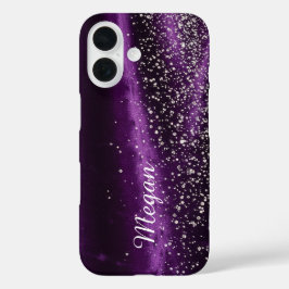 Funda iPhone 16 Púrpura y diamantes - Impresionante Barely There