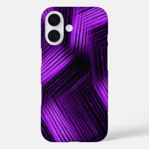 Funda iPhone 16 Púrpura y negro abstracto contemporáneo